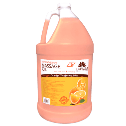 LA PALM Aromatherapy Massage Oil – Orange Tangerine Zest Gallon 4pc nailmall