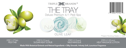 Triple X Brands 4/1 Pedi Spa Tray - Olive Leaf 1pc nailmall
