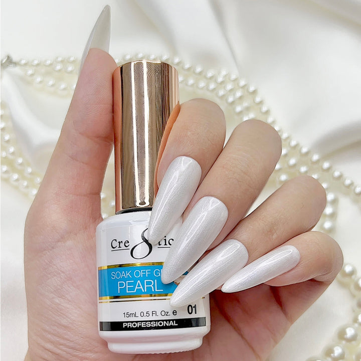 Cre8tion Pearl Gel Collection 0.5oz - Full Set 18 colors w/ 1 Color Chart