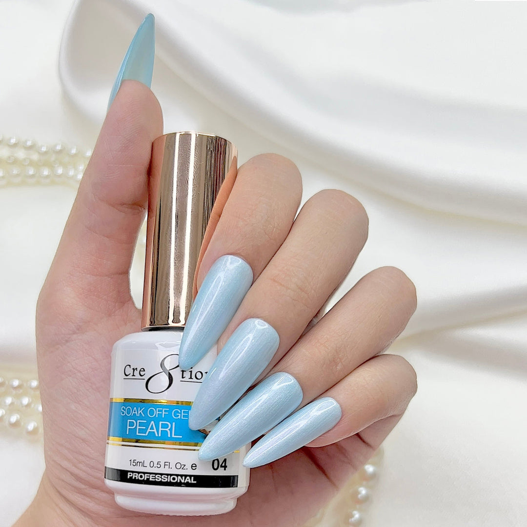Cre8tion Pearl Gel Collection 0.5oz - Full Set 18 colors w/ 1 Color Chart