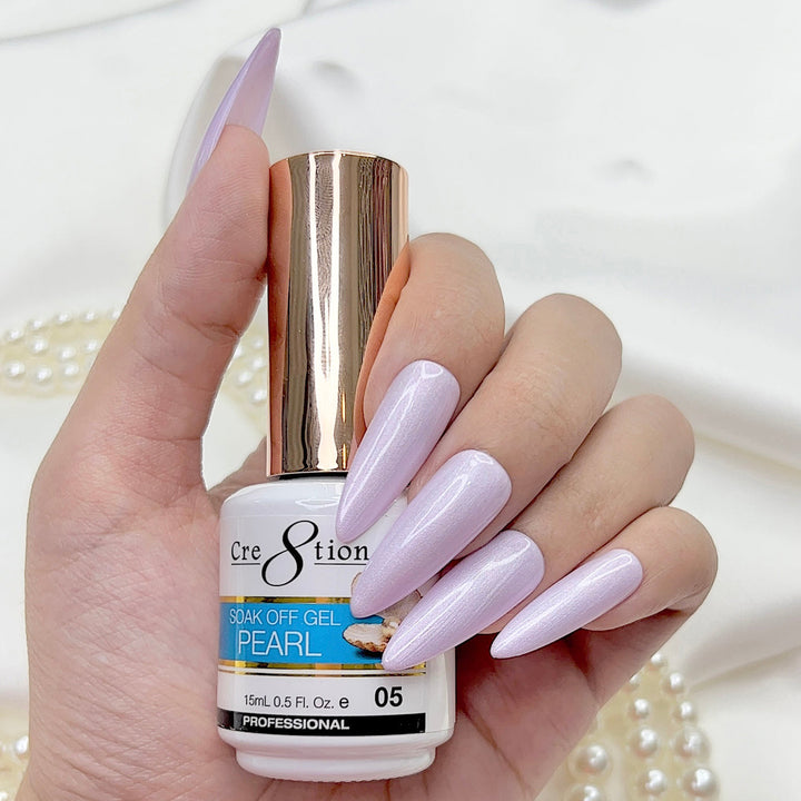Cre8tion Pearl Gel Collection 0.5oz - Full Set 18 colors w/ 1 Color Chart