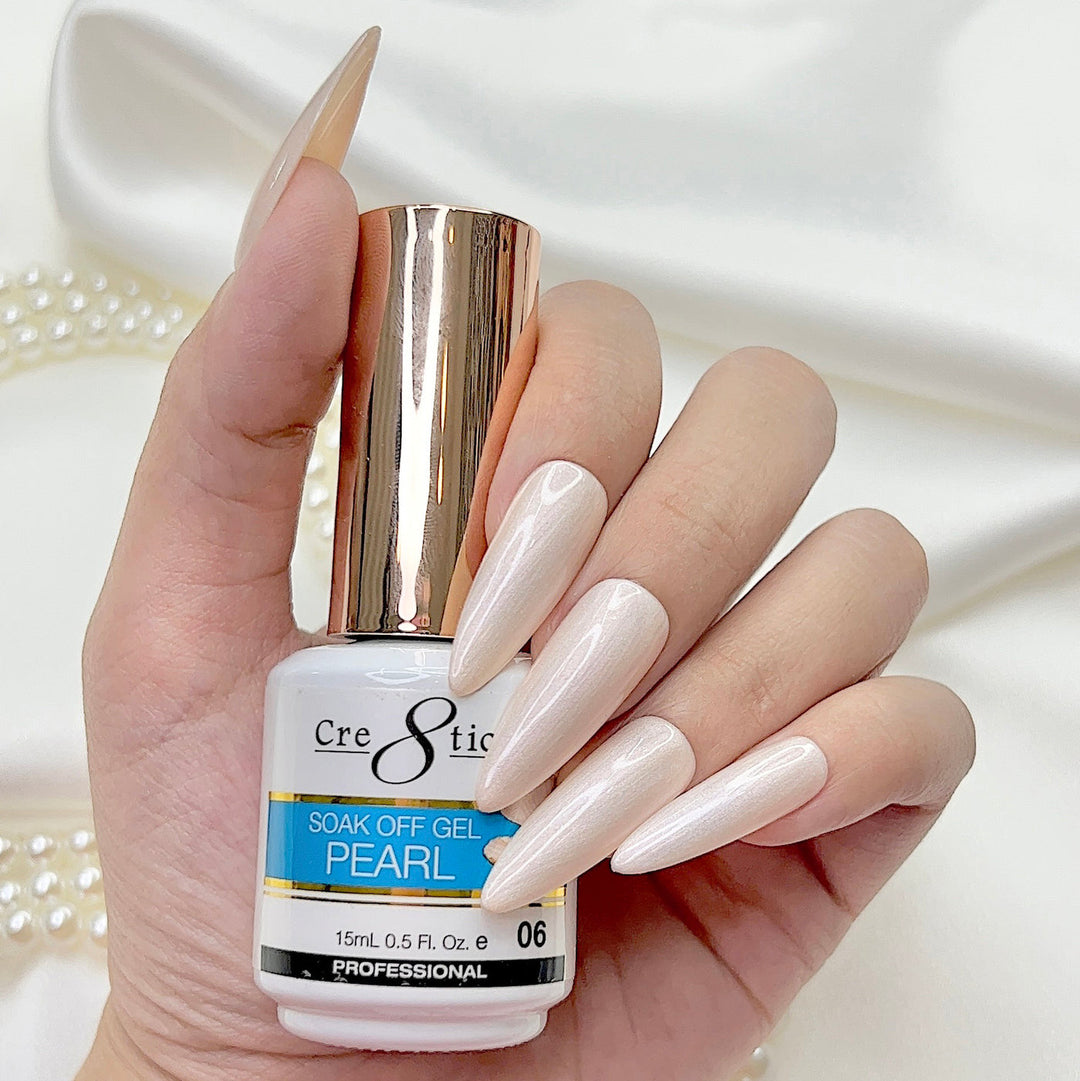 Cre8tion Pearl Gel Collection 0.5oz - Full Set 18 colors w/ 1 Color Chart