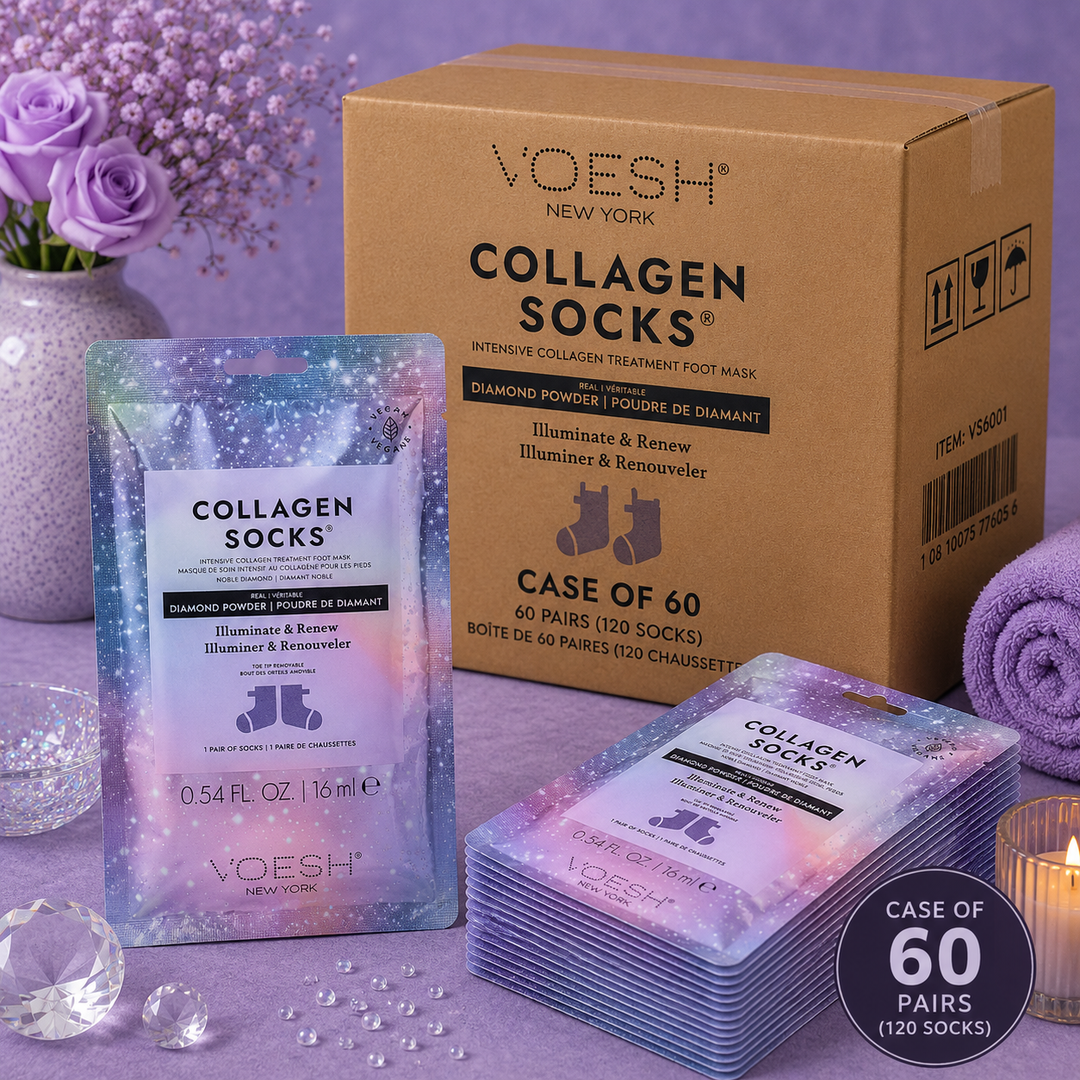 Voesh Collagen Spa Pedicure Socks | Imperial Gold, Noble Diamond