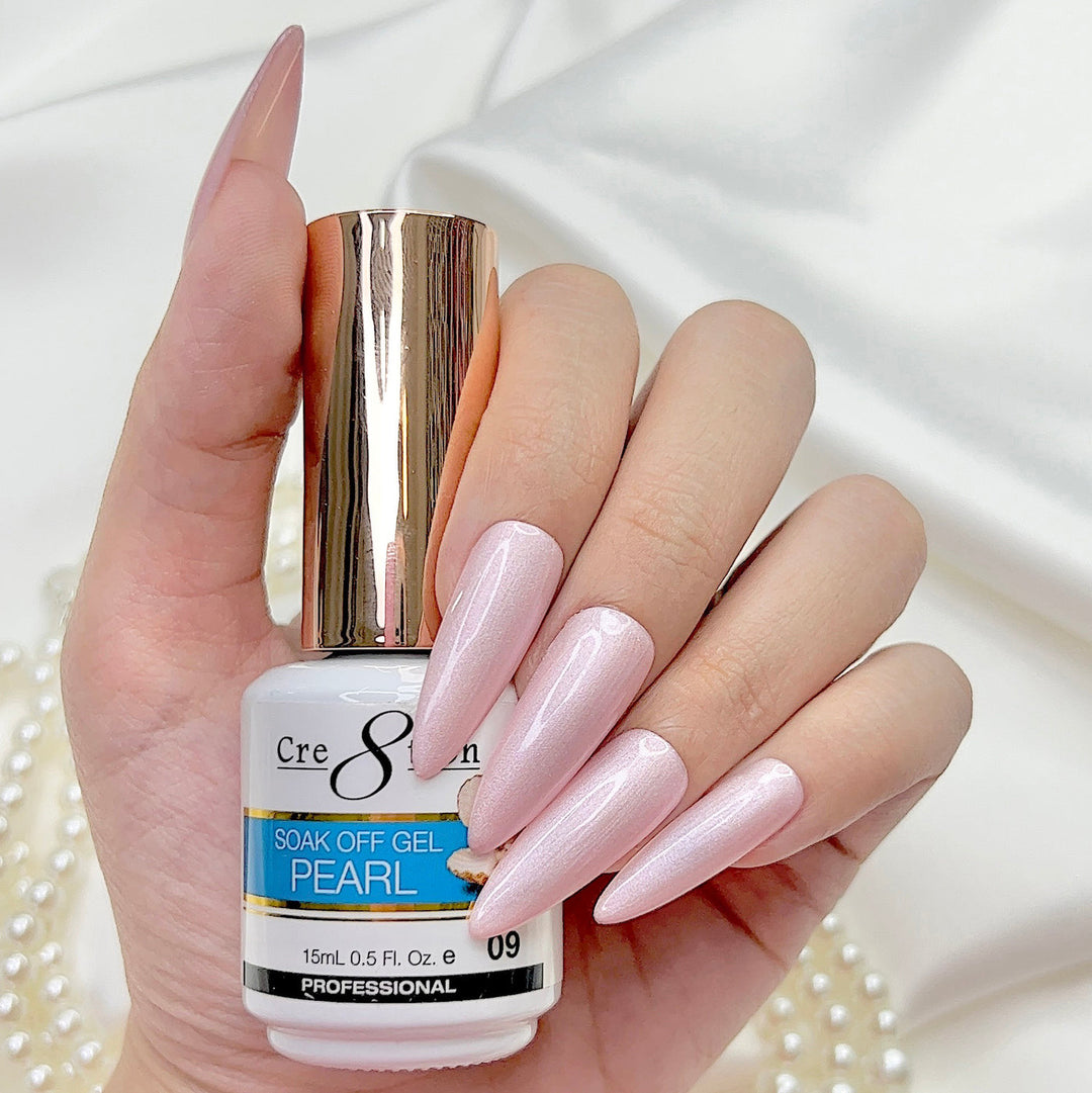 Cre8tion Pearl Gel Collection 0.5oz - Full Set 18 colors w/ 1 Color Chart