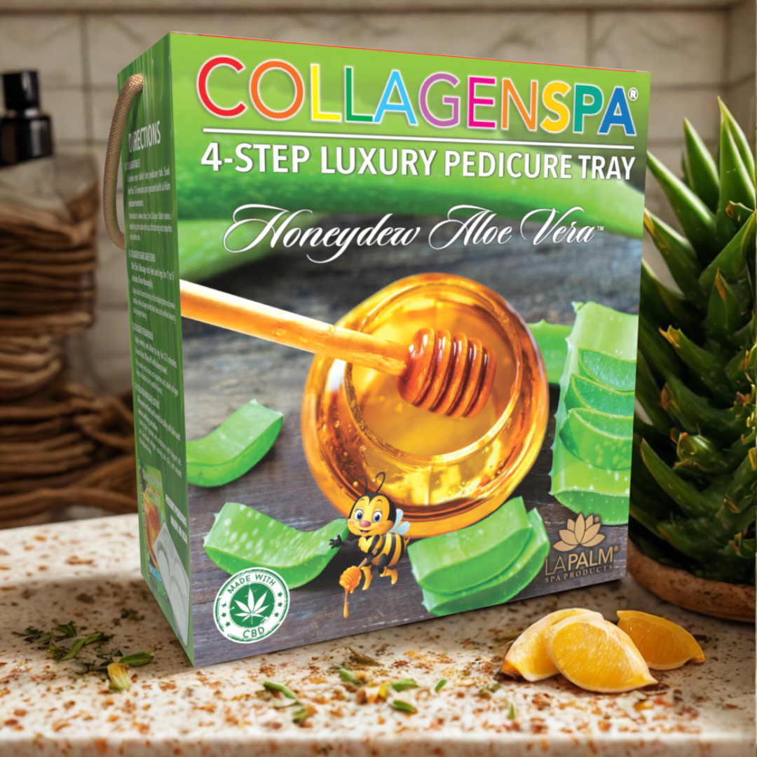 La Palm CollagenSpa Vitamin Edition 4 Step Pedicure Tray - Honeydew Aloe Vera (24 Count)