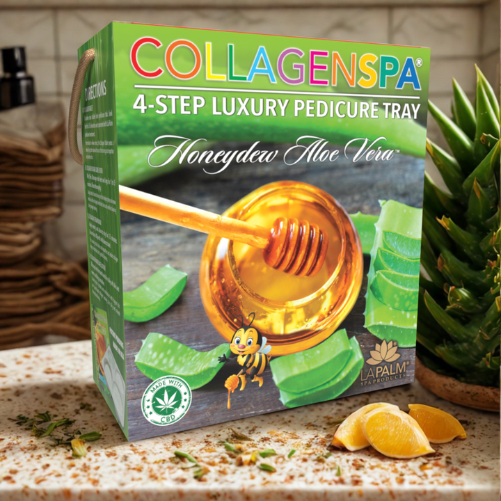 La Palm CollagenSpa Vitamin Edition 4 Step Pedicure Tray - Honeydew Aloe Vera (24 Count)