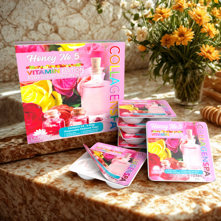 La Palm CollagenSpa Vitamin Edition 4 Step Pedicure Tray - Honey No. 5 (24 Count)