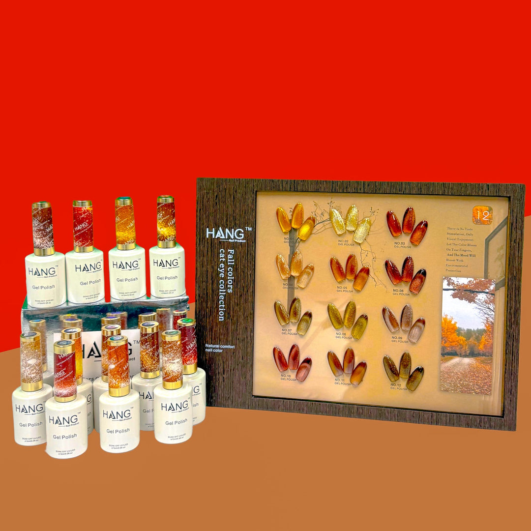 Hang Nail Products - Cat Eye Fall Colors – 12 Colors Gel Polish Set Collection