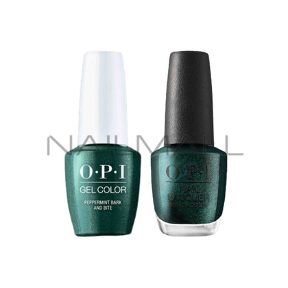 OPI	Holiday/Winter 2023	Terribly Nice	Gel Duo	Matching Gelcolor and Nail Polish	Peppermint Bark and Bite	Q01