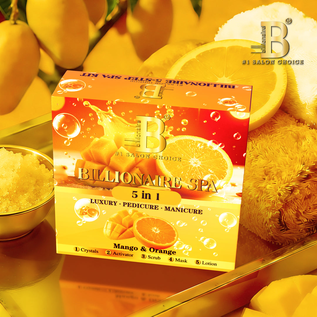 Billionaire Bubble Spa Nail Deluxe 5 Steps Pedicure Manicure Treatment Kit