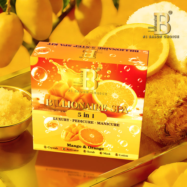 Billionaire Bubble Spa Nail Deluxe 5 Steps Pedicure Manicure Treatment Kit