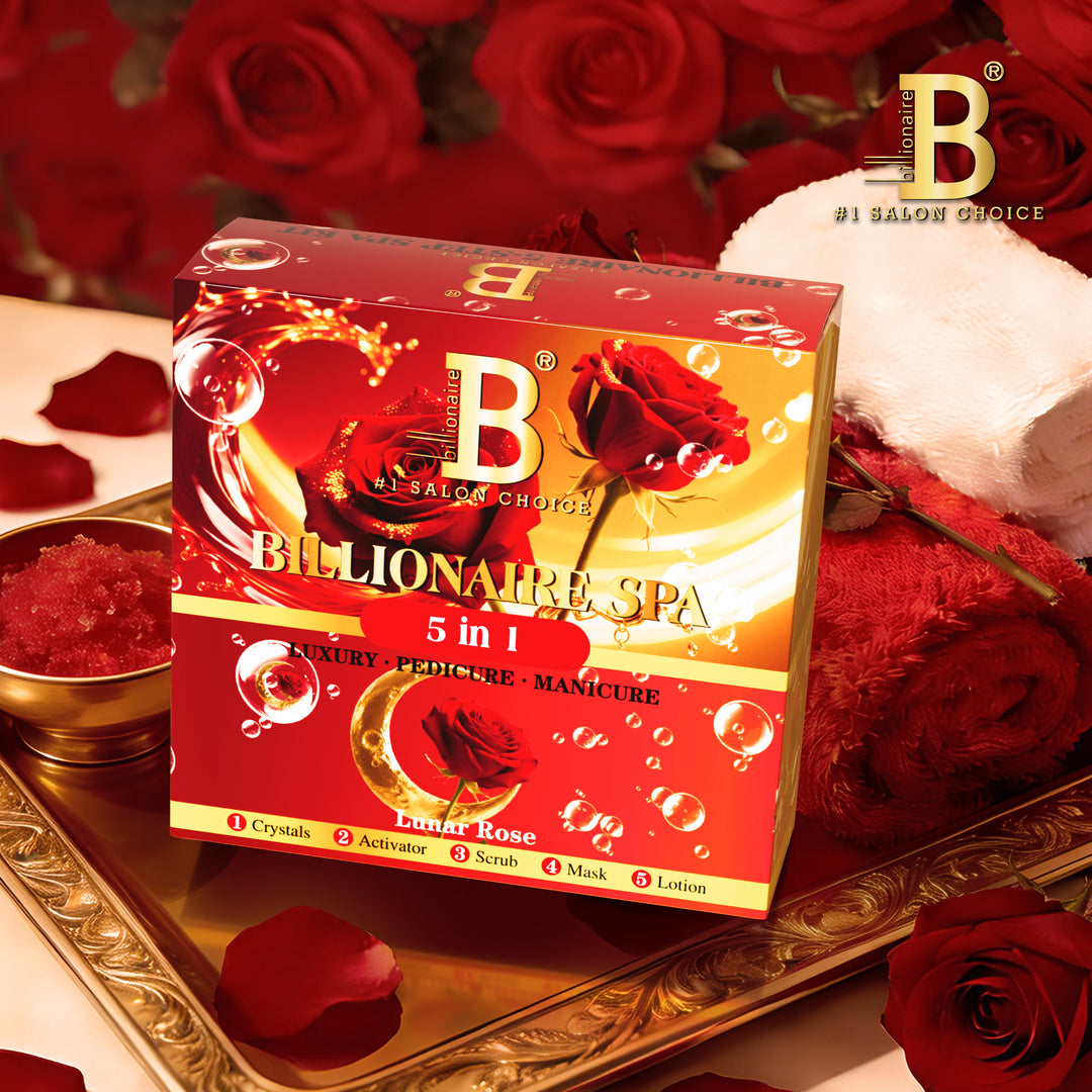 Billionaire Bubble Spa Nail Deluxe 5 Steps Pedicure Manicure Treatment Kit