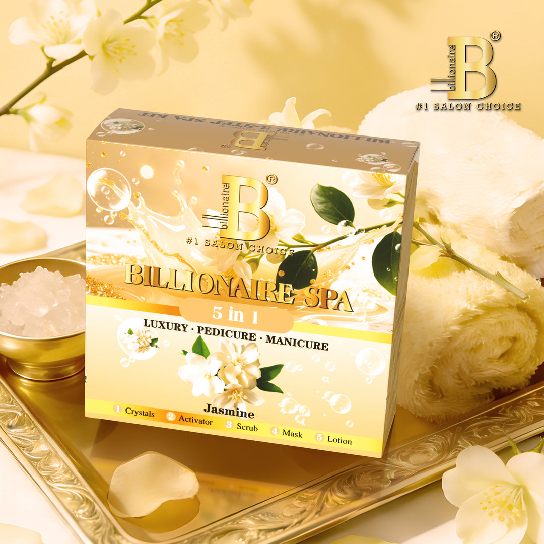 Billionaire Bubble Spa Nail Deluxe 5 Steps Pedicure Manicure Treatment Kit