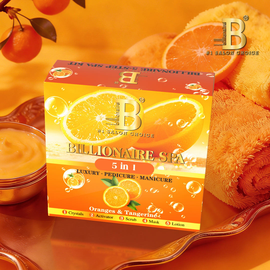 Billionaire Bubble Spa Nail Deluxe 5 Steps Pedicure Manicure Treatment Kit