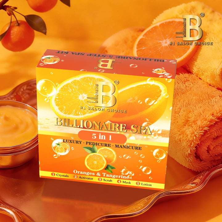 Billionaire Bubble Spa Nail Deluxe 5 Steps Pedicure Manicure Treatment Kit