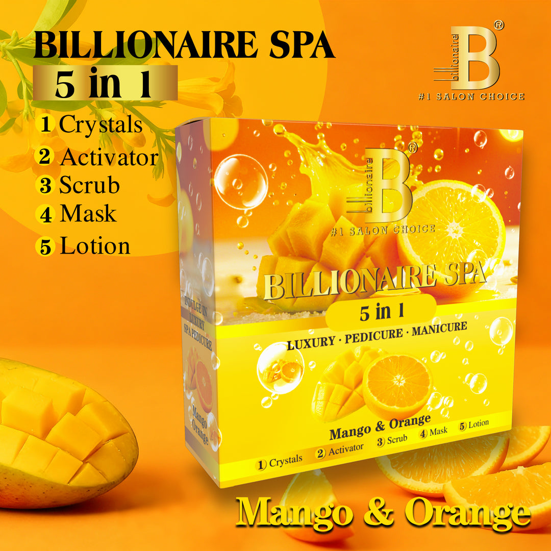 Billionaire Bubble Spa Nail Deluxe 5 Steps Pedicure Manicure Treatment Kit