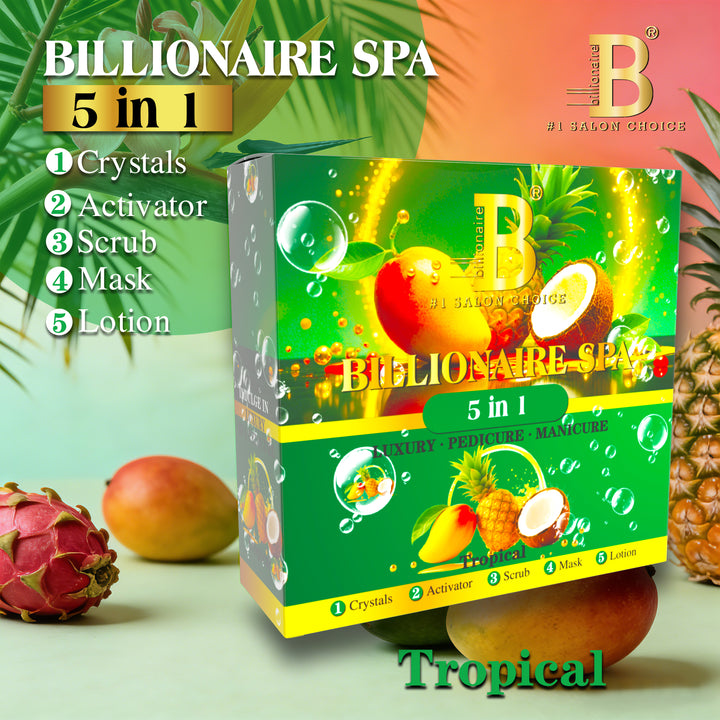 Billionaire Bubble Spa Nail Deluxe 5 Steps Pedicure Manicure Treatment Kit