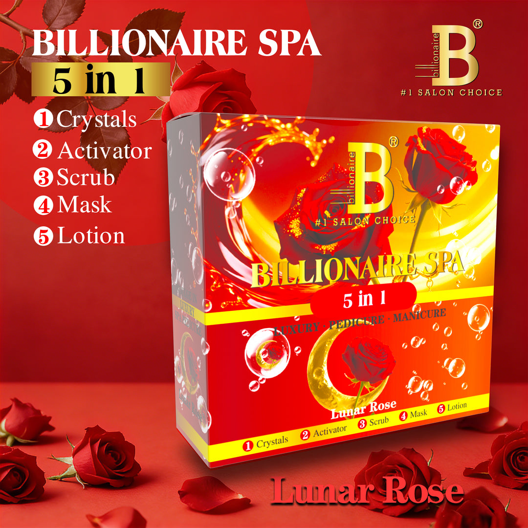 Billionaire Bubble Spa Nail Deluxe 5 Steps Pedicure Manicure Treatment Kit