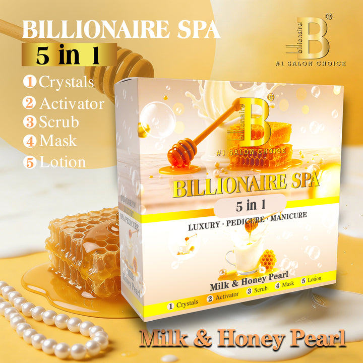 Billionaire Bubble Spa Nail Deluxe 5 Steps Pedicure Manicure Treatment Kit