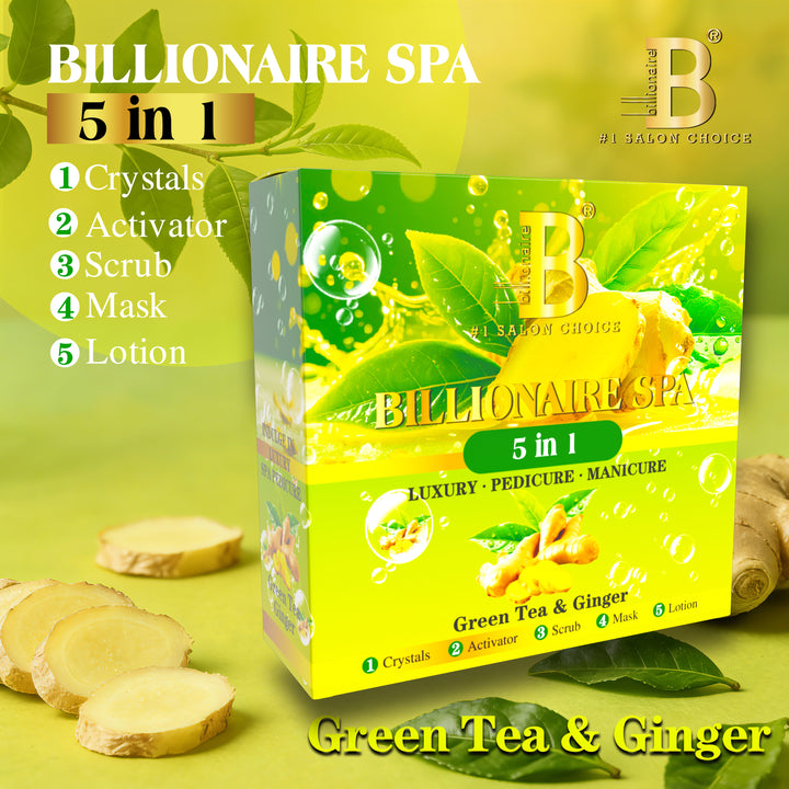 Billionaire Bubble Spa Nail Deluxe 5 Steps Pedicure Manicure Treatment Kit