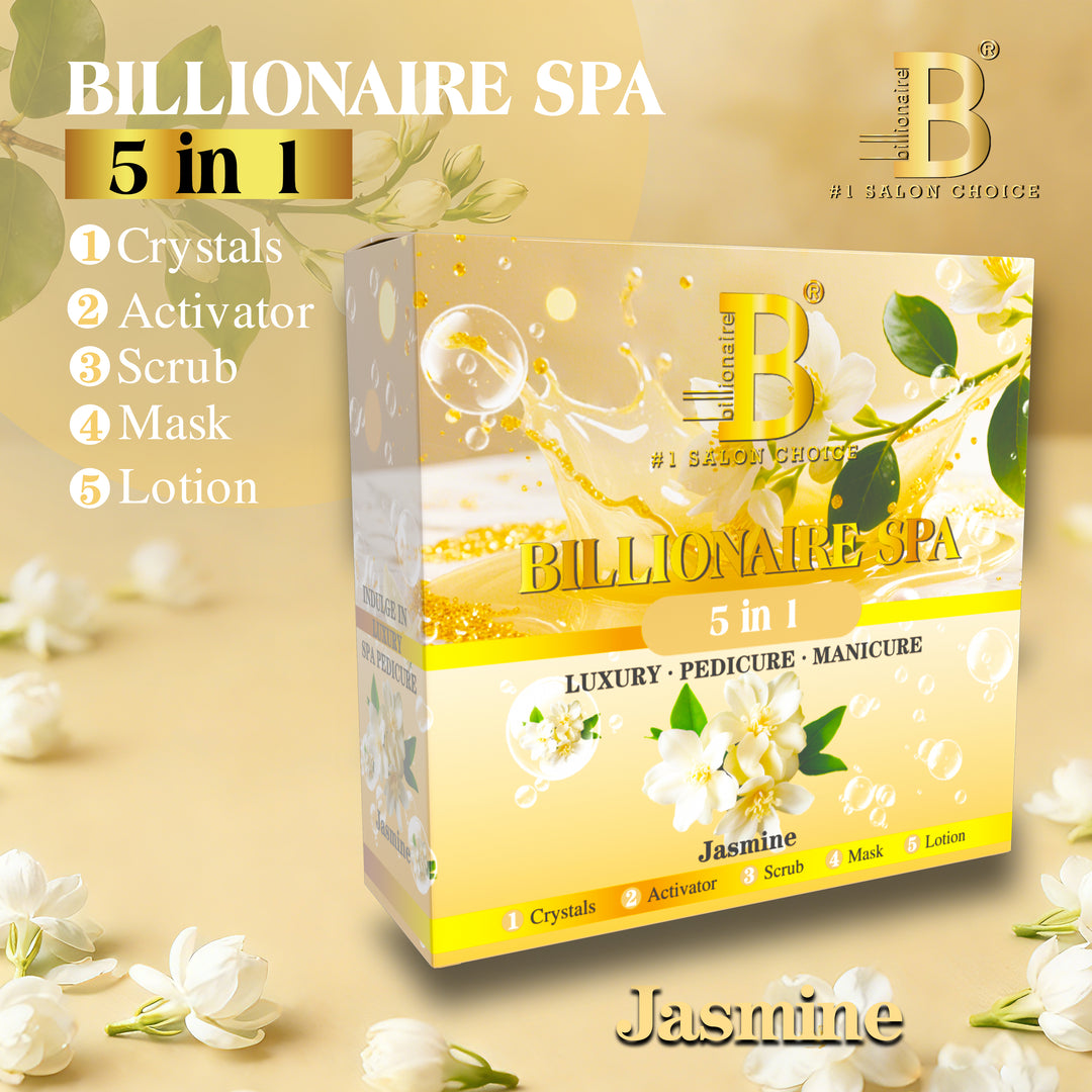 Billionaire Bubble Spa Nail Deluxe 5 Steps Pedicure Manicure Treatment Kit