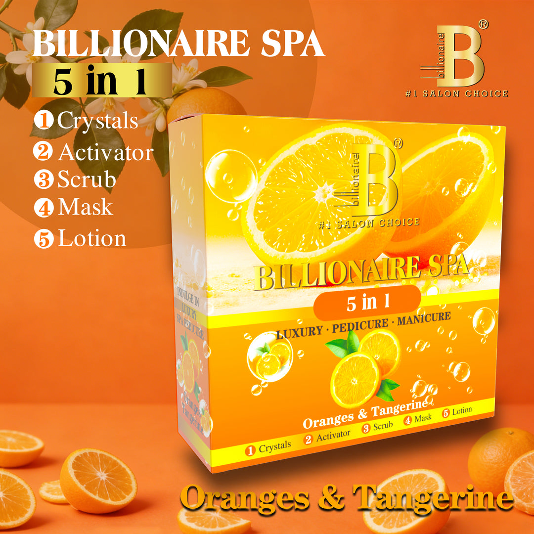 Billionaire Bubble Spa Nail Deluxe 5 Steps Pedicure Manicure Treatment Kit