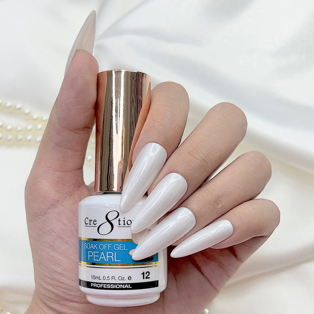 Cre8tion Pearl Gel Collection 0.5oz - Full Set 18 colors w/ 1 Color Chart