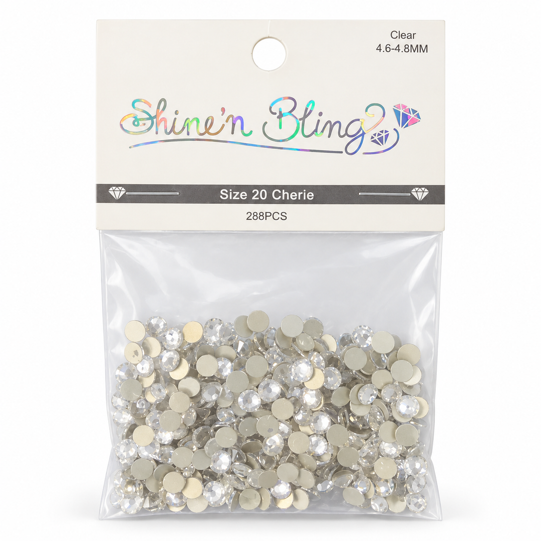 Shine’n Bling Clear Cherie Rhinestones Size 20 – 288 Pieces | 4.6-4.8MM