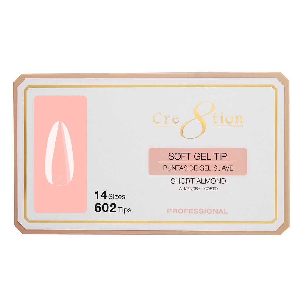 Cre8tion Soft Gel Tips - SHORT ALMOND