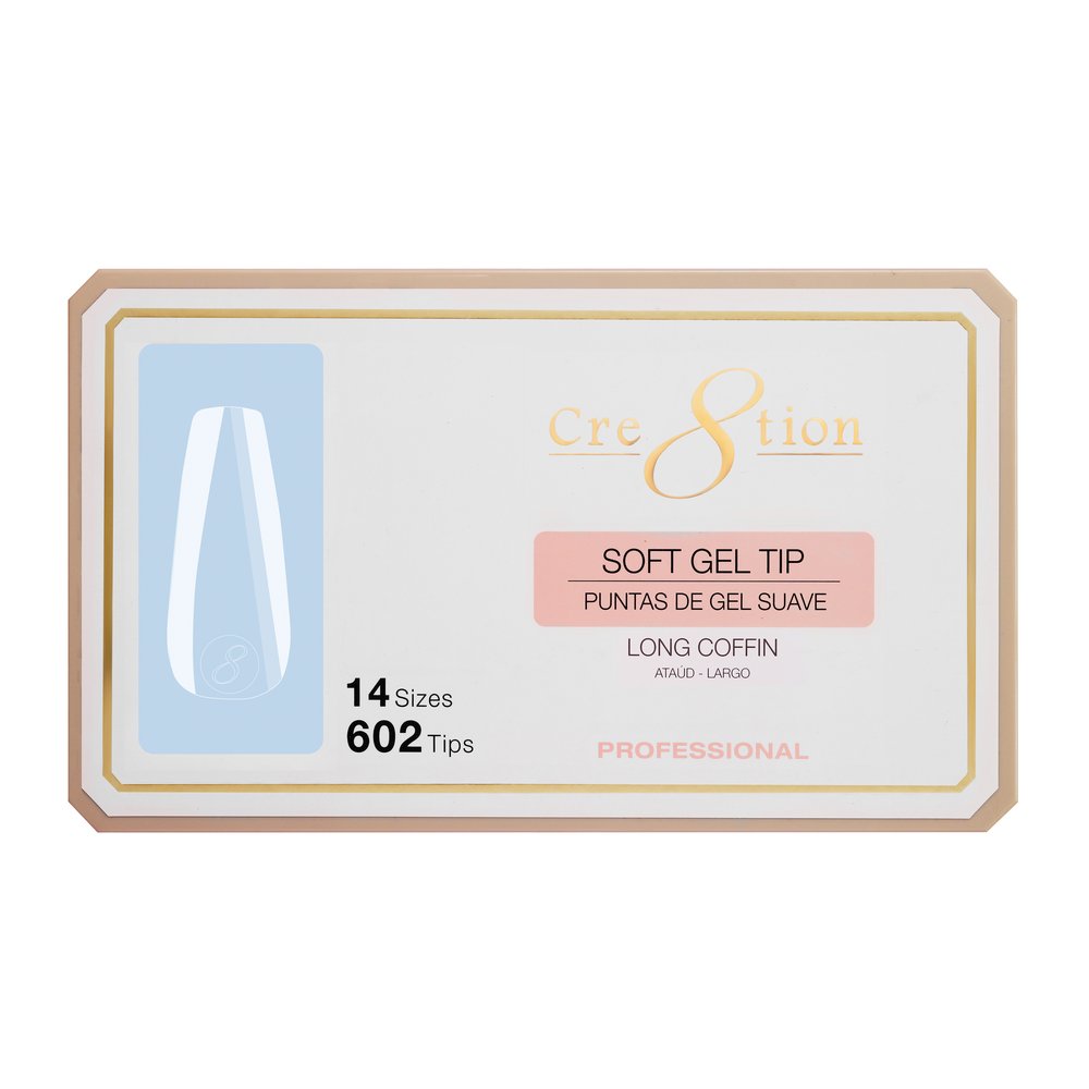 Cre8tion Soft Gel Tips - LONG COFFIN
