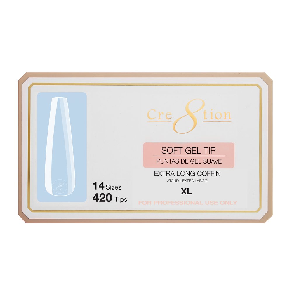 Cre8tion Soft Gel Tips - EXTRA LONG COFFIN