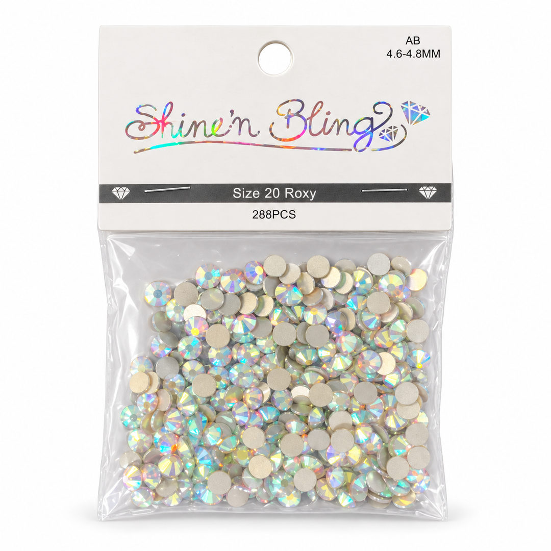 Shine’n Bling AB Aurora Borealis Roxy Rhinestones Size 20 – 288 Pieces | 4.6-4.8MM