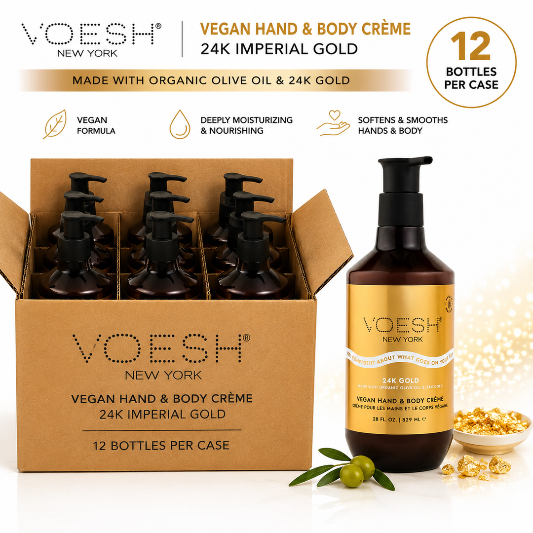 Voesh Vegan Hand & Body Creme Lotion | 24K Gold or Noble Diamond