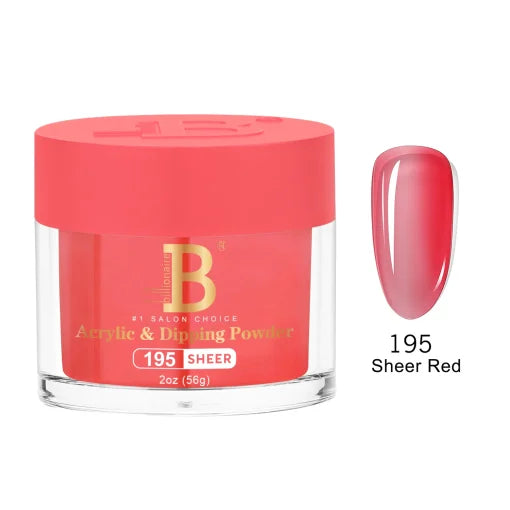 Billionaire Dip Acrylic Powder - Imperial Collection - Sheer Red (195)