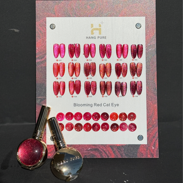 Hang Nail Product Blooming Red Cat Eye Collection – 18 Colors (181 - 198)