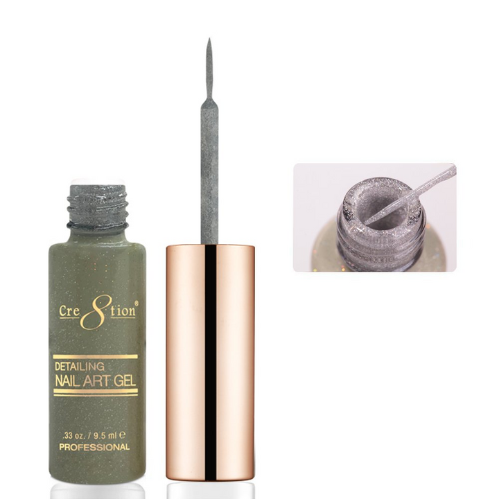 Cre8tion Detailing Nail Art Gel - Glitter Collection (18 Colors)