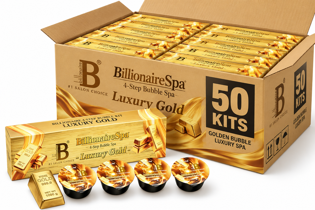 Billionaire Bubble Spa Nail Deluxe 4 Steps Pedicure Manicure Treatment Kit