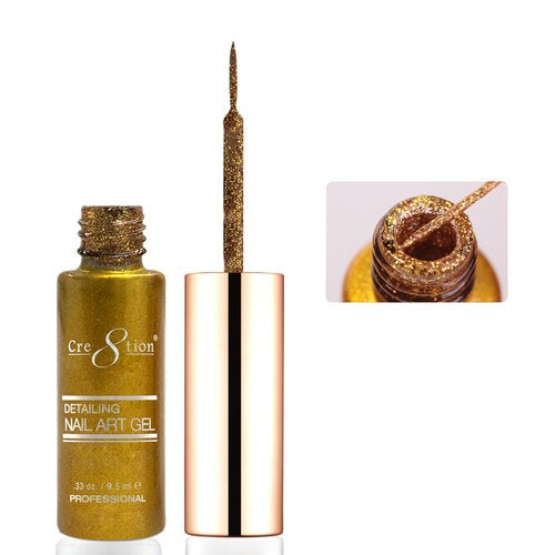 Cre8tion Detailing Nail Art Gel Liner - 26 Gold Glitter