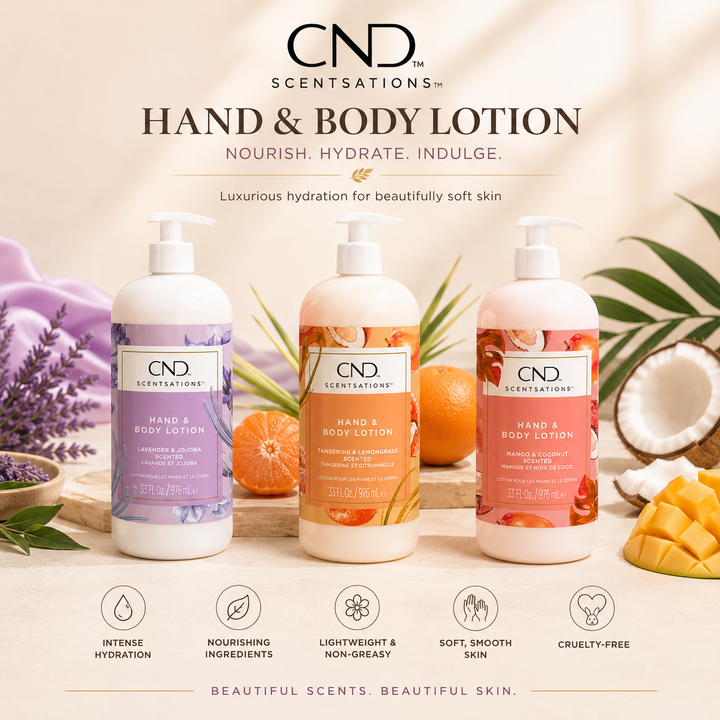 CND Scentsations Hand & Body Lotion 33oz | Lavender & Jojoba, Mango & Coconut & Tangerine & Lemongrass