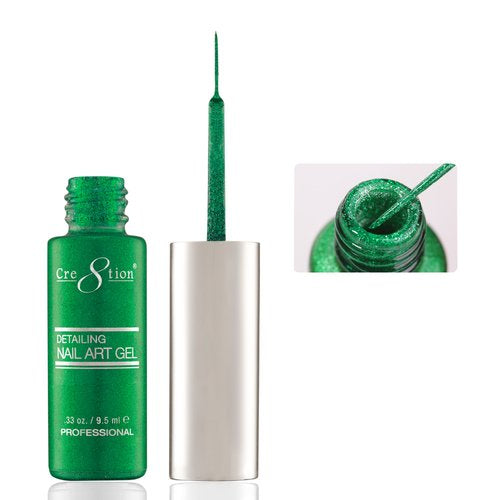 Cre8tion Detailing Nail Art Gel Liner - 29 Green Glitter