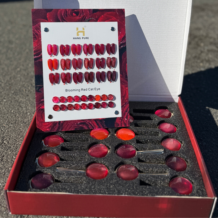 Hang Nail Product Blooming Red Cat Eye Collection – 18 Colors (181 - 198)