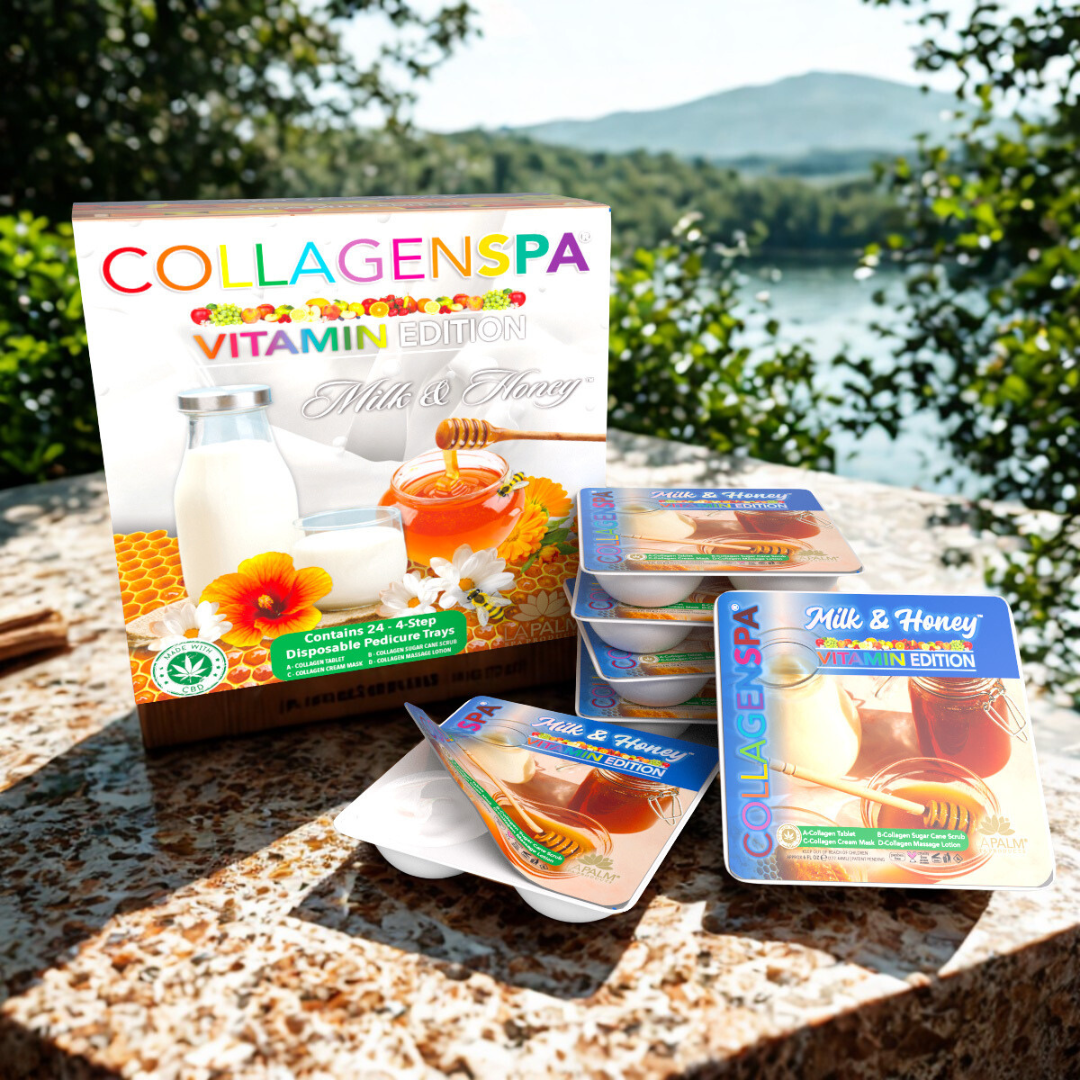 La Palm CollagenSpa Vitamin Edition 4 Step Pedicure Tray - Milk & Honey (24 Count)