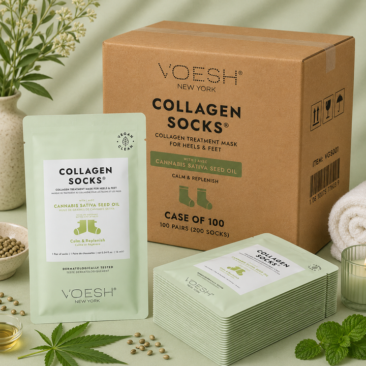 Voesh Collagen Spa Pedicure Socks | Argan Oil, Cannabis Sativa & Mint