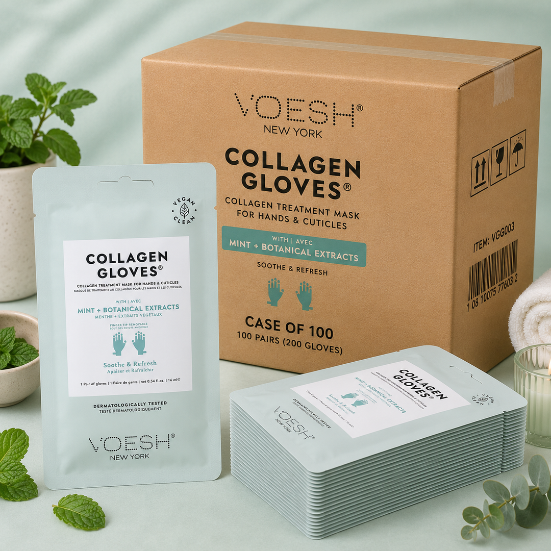 Voesh Collagen Spa Manicure Gloves | Argan Oil, Cannabis Sativa & Mint