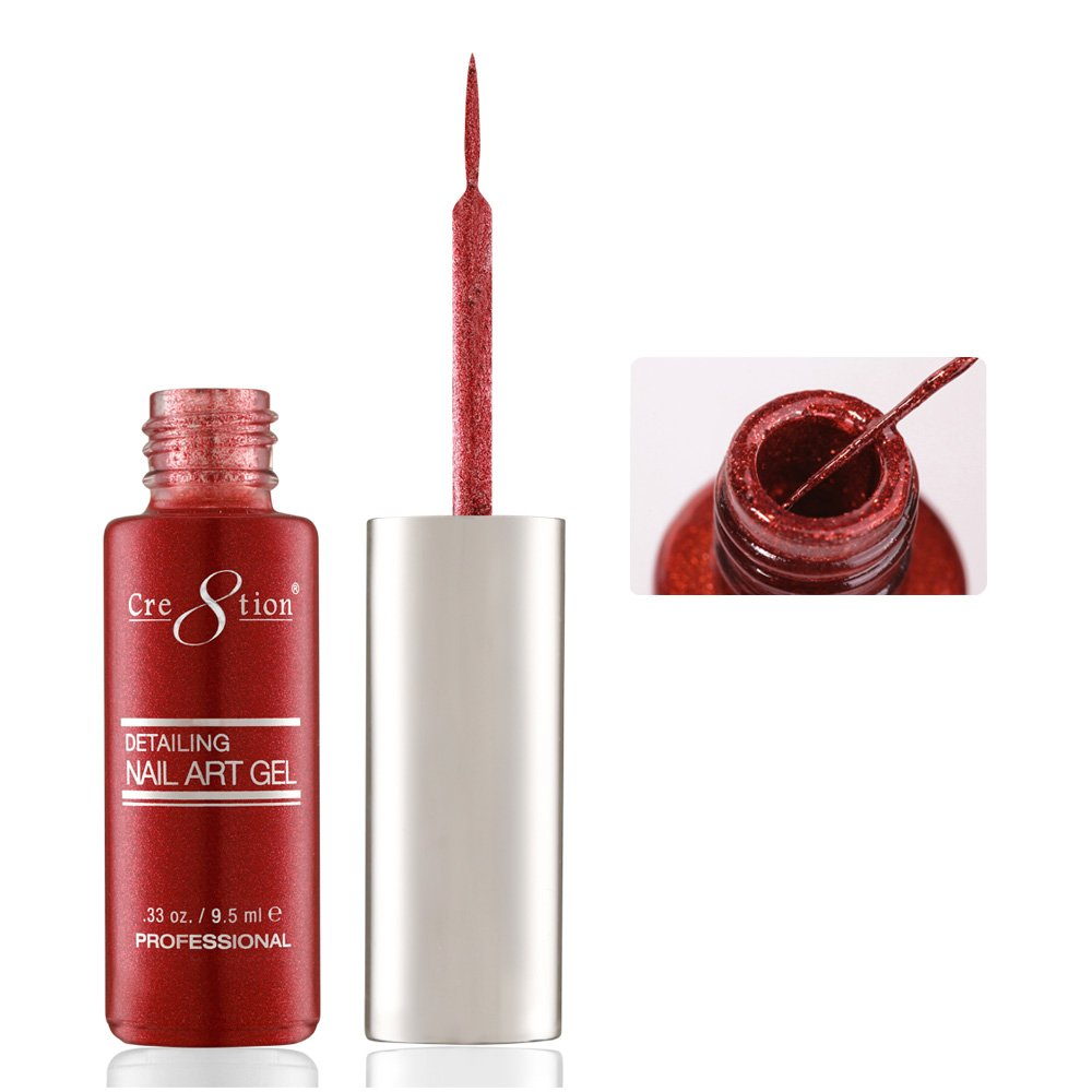 Cre8tion Detailing Nail Art Gel - Glitter Collection (18 Colors)