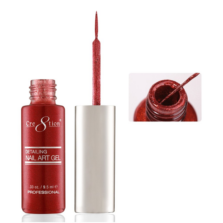 Cre8tion Detailing Nail Art Gel - Glitter Collection (18 Colors)