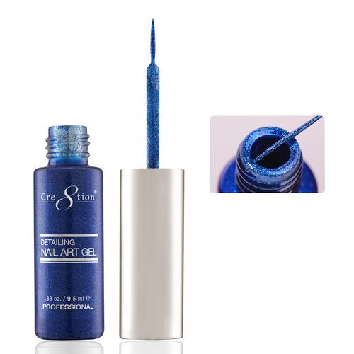 Cre8tion Detailing Nail Art Gel Liner - 39 Blue Platinum