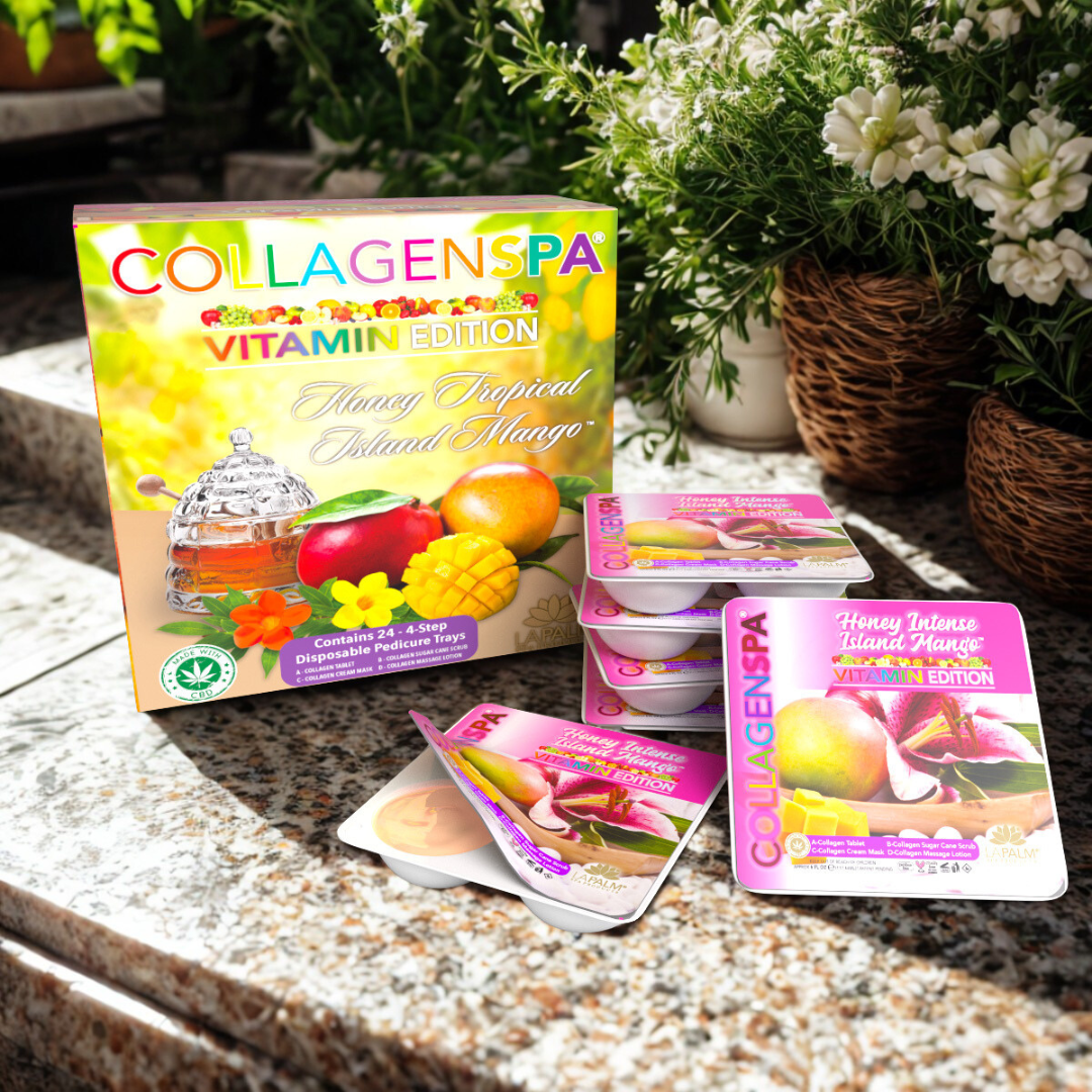 La Palm CollagenSpa 4 Step Pedicure Tray - Honey Tropical Island Mango (24 Count)