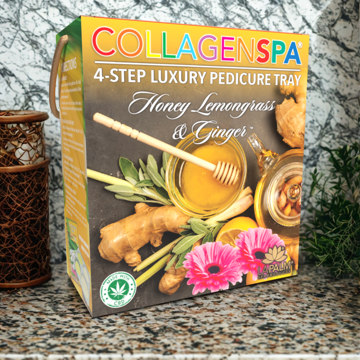 La Palm CollagenSpa 4 Step Pedicure Tray - Honey Lemongrass & Ginger (24 Count)