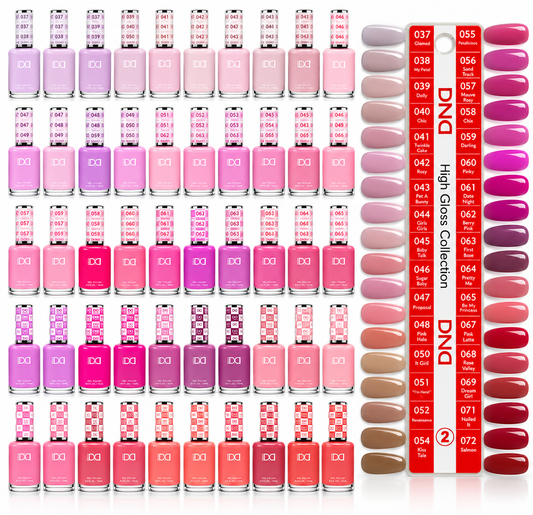 DND HEMA & TPO FREE Gel and Polish Duo Part 2 36pc Bundle - High Gloss Collection #37-72